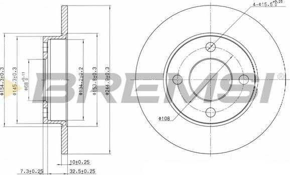 Bremsi CD6216S - Спирачен диск vvparts.bg