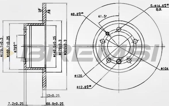 Bremsi CD6210S - Спирачен диск vvparts.bg