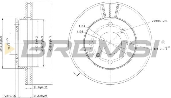 Bremsi CD6234V - Спирачен диск vvparts.bg