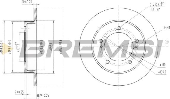 Bremsi CD6233S - Спирачен диск vvparts.bg