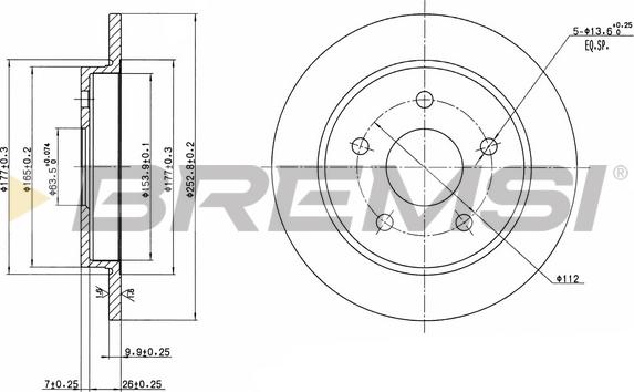 Bremsi CD6232S - Спирачен диск vvparts.bg