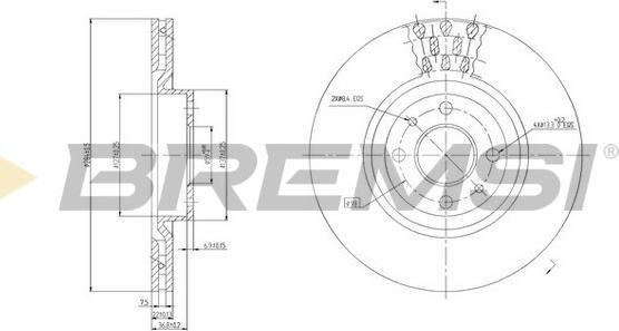 Bremsi CD6220V - Спирачен диск vvparts.bg