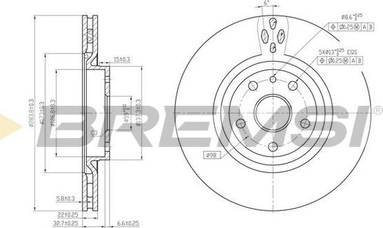 Bremsi CD6797V - Спирачен диск vvparts.bg