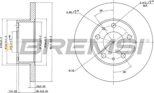 Bremsi CD6758S - Спирачен диск vvparts.bg