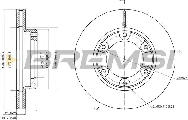 Bremsi CD6701V - Спирачен диск vvparts.bg