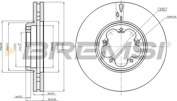 Bremsi CD8469V - Спирачен диск vvparts.bg