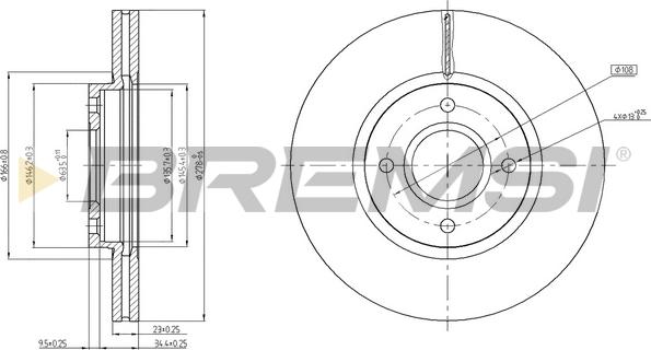 Bremsi CD8461V - Спирачен диск vvparts.bg