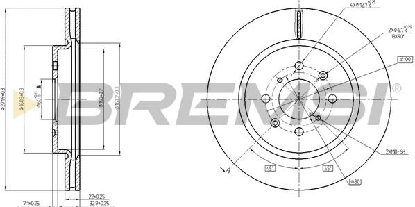 Bremsi CD8410V - Спирачен диск vvparts.bg