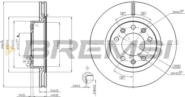 Bremsi CD8413V - Спирачен диск vvparts.bg