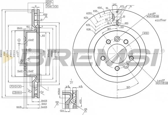 Bremsi CD8429V - Спирачен диск vvparts.bg