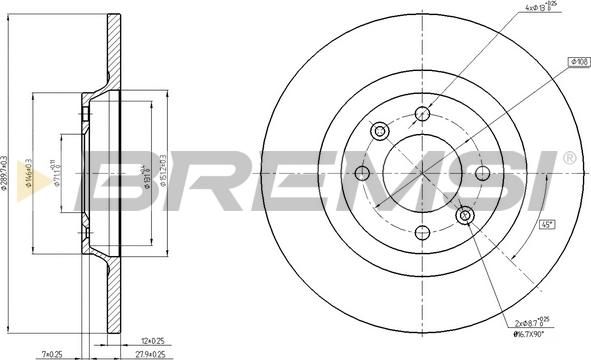 Bremsi CD8511S - Спирачен диск vvparts.bg