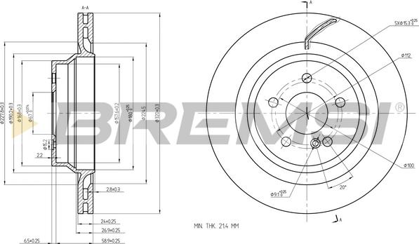 Bremsi CD8611V - Спирачен диск vvparts.bg