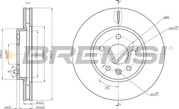 Bremsi CD8685V - Спирачен диск vvparts.bg