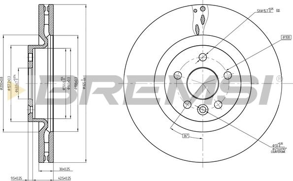 Bremsi CD8632V - Спирачен диск vvparts.bg