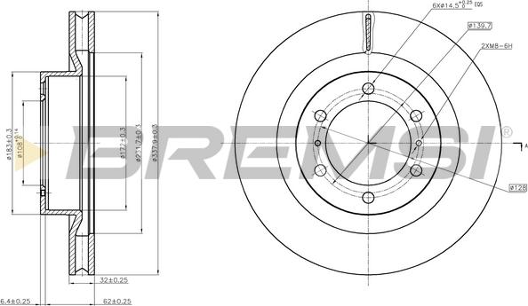 Bremsi CD8093V - Спирачен диск vvparts.bg