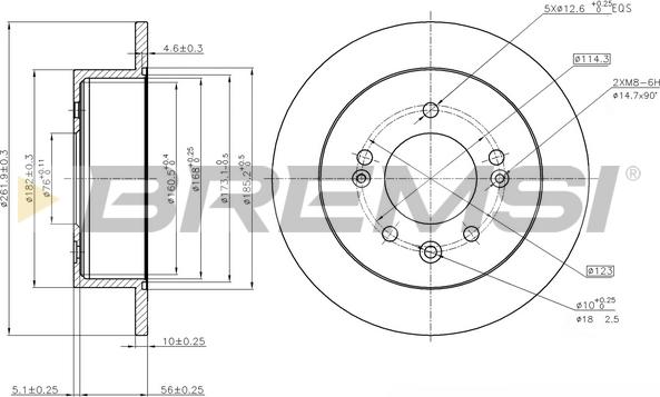 Bremsi CD8005S - Спирачен диск vvparts.bg