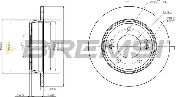 Bremsi CD8193S - Спирачен диск vvparts.bg