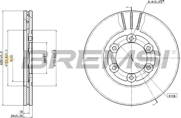 Bremsi CD8161V - Спирачен диск vvparts.bg