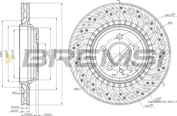 Bremsi CD8183V - Спирачен диск vvparts.bg