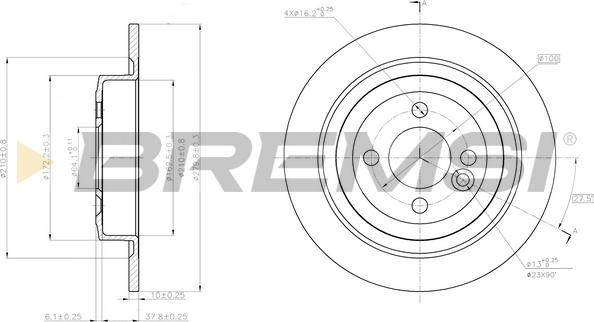 Bremsi CD8124S - Спирачен диск vvparts.bg