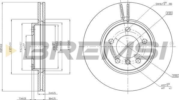 Bremsi CD8125V - Спирачен диск vvparts.bg