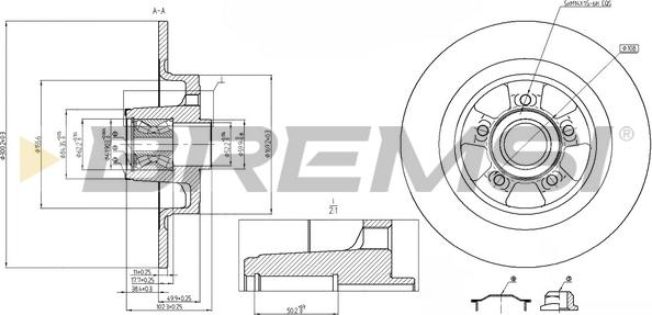 Bremsi CD8264S - Спирачен диск vvparts.bg