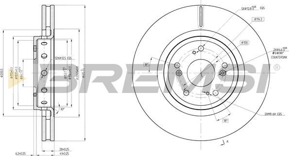 Bremsi CD8209V - Спирачен диск vvparts.bg