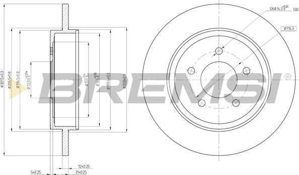 Bremsi CD8207S - Спирачен диск vvparts.bg