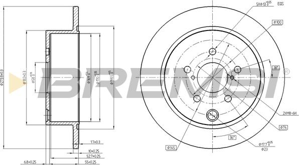 Bremsi CD8211S - Спирачен диск vvparts.bg