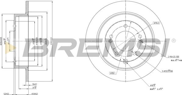 Bremsi CD8772S - Спирачен диск vvparts.bg