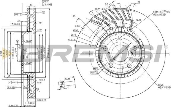 Bremsi CD7957VRD - Спирачен диск vvparts.bg