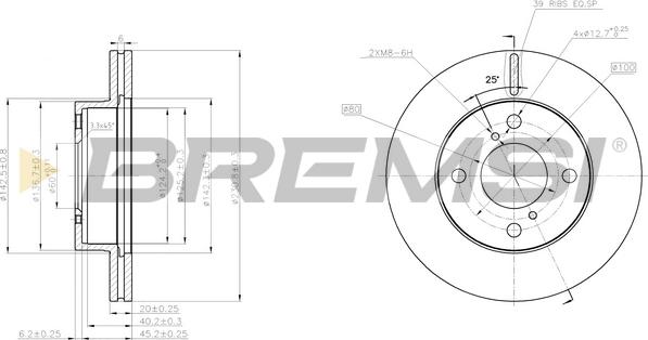 Bremsi CD7960V - Спирачен диск vvparts.bg
