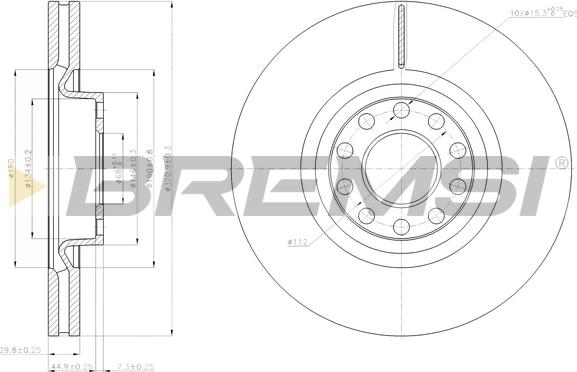 Bremsi CD7983V - Спирачен диск vvparts.bg