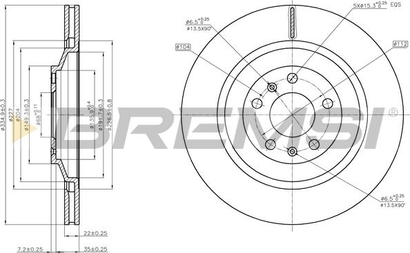 Bremsi CD7935V - Спирачен диск vvparts.bg