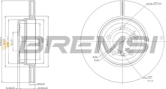 Bremsi CD7936V - Спирачен диск vvparts.bg