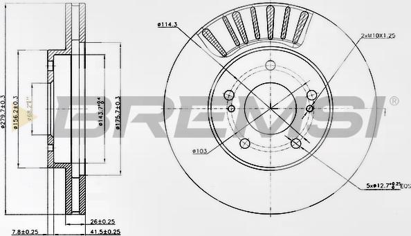 Bremsi CD7494V - Спирачен диск vvparts.bg