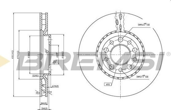 Bremsi CD7449V - Спирачен диск vvparts.bg