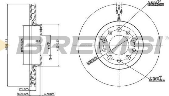 Bremsi CD7454V - Спирачен диск vvparts.bg