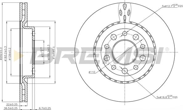 Bremsi CD7456V - Спирачен диск vvparts.bg