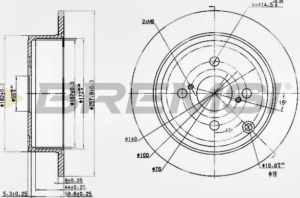 Bremsi CD7419S - Спирачен диск vvparts.bg