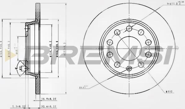 Bremsi CD7425S - Спирачен диск vvparts.bg