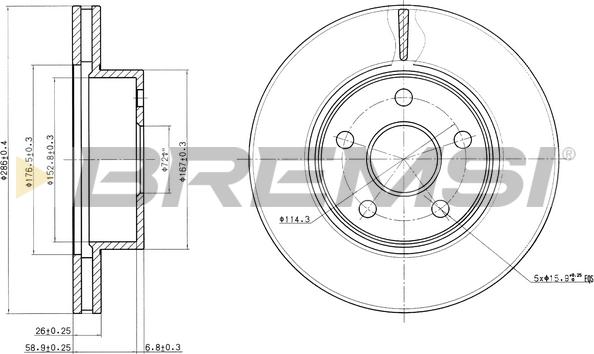 Bremsi CD7471V - Спирачен диск vvparts.bg