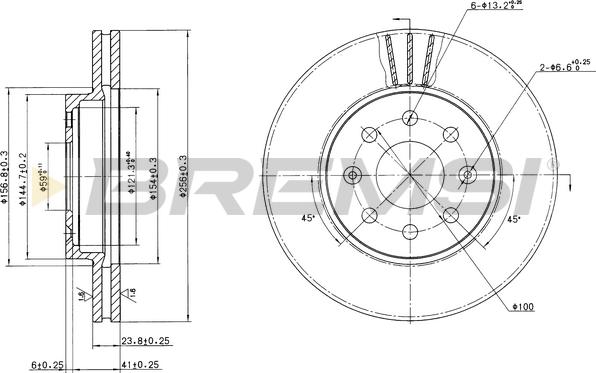 Bremsi CD7565V - Спирачен диск vvparts.bg