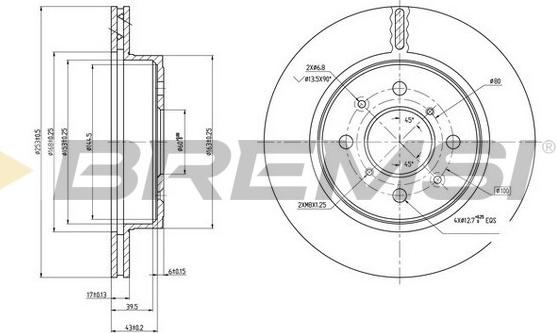 Bremsi CD7509V - Спирачен диск vvparts.bg