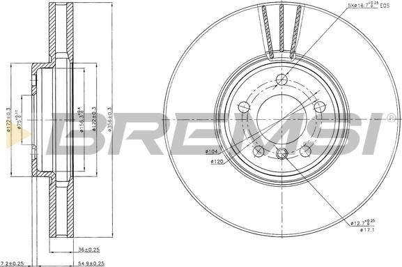 Bremsi CD7584V - Спирачен диск vvparts.bg