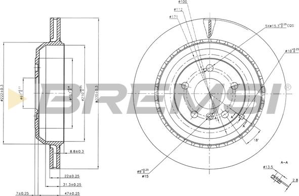 Bremsi CD7531V - Спирачен диск vvparts.bg