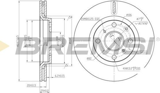 Bremsi CD7527V - Спирачен диск vvparts.bg