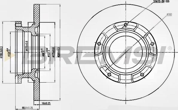 Bremsi CD7573S - Спирачен диск vvparts.bg