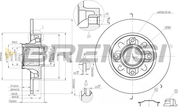 Bremsi CD7695S - Спирачен диск vvparts.bg