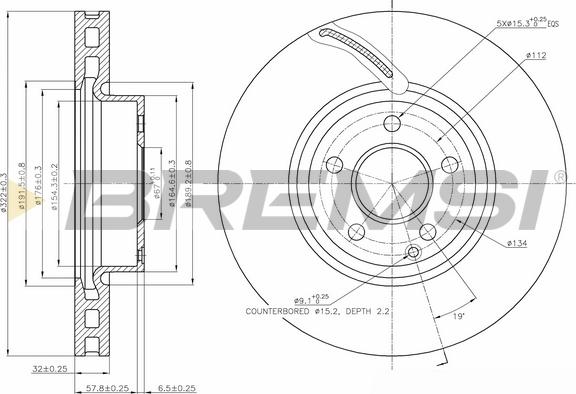 Bremsi CD7692V - Спирачен диск vvparts.bg